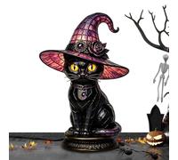 Table Witch Hat Lamp LED USB-Powered Gothic Halloween Cat Decoration