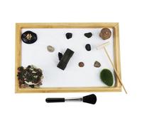 Table Zen Garden - Ensemble de sable de jardin zen | Jardin zen pour soulager le stress, méditation, jardin zen avec accessoires de jardin zen traditionnel japonais, plateau de sable zen - Jardin zen