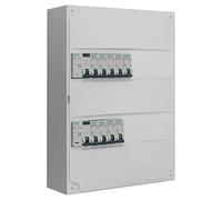 Tableau 2 rangées pré-équipé 1 inter. diff. 63A + 1 inter. diff. 40A + 9 disjoncteurs