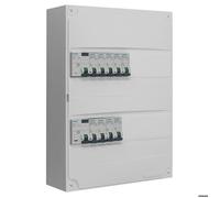 Tableau 2 rangées pré-équipé 1 inter. diff. 63A + 1 inter. diff. 40A + 9 disjoncteurs