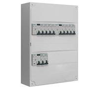 Tableau 2 rangées pré-équipé 2 inter. diff. 40A + 1 inter. diff. 40A + 10 disjoncteurs