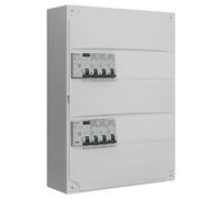 Tableau 2 rangées pré-équipé 2 inter. diff. 40A + 6 disjoncteurs