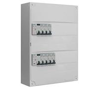 Tableau 2 rangées pré-équipé 2 inter. diff. 40A + 7 disjoncteurs