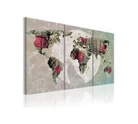 Tableau - Carte du Monde: Pleine lune - triptyque - 90x60 (6202)