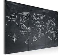 Tableau Leçon de géographie (langue française) triptyque-Taille L 60 x H 40 cm