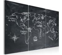 Tableau 3 Panneaux "Leçon de Géographie en Français -" 60 x 90 cm Multicolore G