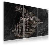 Tableau 3 Panneaux "Map of Spain on the Blackboard" 30 x 60 cm Imprimé G