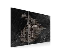 Tableau Artgeist Tableau - Text map of Spain on the blackboard - triptych - 90x60 (9556)