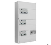 Tableau 3 rangées pré-équipé 2 inter. diff. 40A + 1 inter. diff. 63A + 10 disjoncteurs