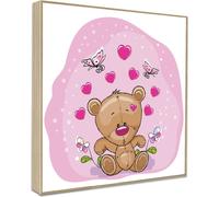 Tableau 30x30 cm pour un mur dans un cadre pour une chambre d'enfant Nounours