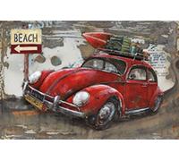 tableau 3D en métal Voiture avec bagage
