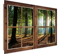 Tableau 3D Illusion Déco Imprimé Moderne Foret Feuillage multicolore 60x40 cm