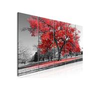 Tableau 5 Panneaux "Autumn in the Park Narrow Red" 80 x 200 cm