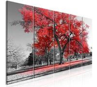 Tableau - Autumn in the Park (5 Parts) Narrow Red - 200x80 Artgeist (871)