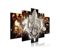 Tableau 5 Panneaux "Buddha's Philosophy Silver Wide" 50 x 100 cm