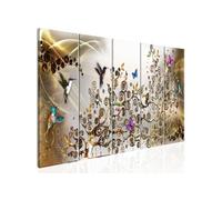 Tableau 5 Panneaux "Hummingbirds Dance Gold Narrow" 80 x 200 cm