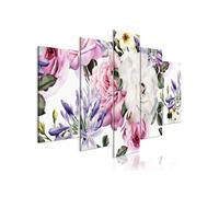 Tableau 5 Panneaux "Rose Composition Wide Colourful" 50 x 100 cm