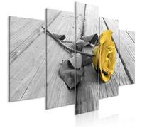 Tableau - Rose on Wood (5 Parts) Wide Yellow - 200x100 (8350)