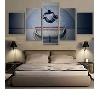 Tableau 5 Pièces Gardien De Hockey Sur Glace 5 Panneaux Tableau Sur Toile Art Mural Décoration Murale Moderne Maison Salon Chambre Décoration, Sans Cadre 150 X 80 Cm