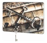 HAKU Tableau à clés Motif – Noir, MDF & métal – 30×21×6 cm – Style moderne