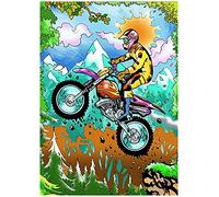 Tableau à colorier en Velours. La Moto