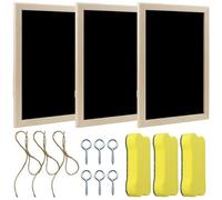 Tableau à Craie Noir,3 pièces Office Tableau Noir,Mini Tableau Noir,Petits Tableaux Noirs,Tableaux Craie Effaçable Ardoise pour École Restaurant Bar Café Mariage Fête Décoration Messages