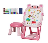 Tableau à dessin double face, tableau noir magnétique, tableau blanc magnétique double face sur pied réglable | Tableau à dessin pour tout-petits, jouets de chevalet d'art pour et garçons