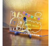 Tableau à dessin LED avec couleurs, tableau à dessin LED pour enfants, en acrylique lumineux, avec 7 stylos de couleur, planche à dessin lumineuse 30 x 20 cm