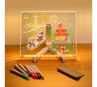 Tableau à dessin LED avec stylo 7 couleurs - Tableau à dessin LED lumineux pour enfants - Tableau de dessin créatif pour enfants - Pour la maison, le bureau et Noël - Taille M - 20 x 20 cm