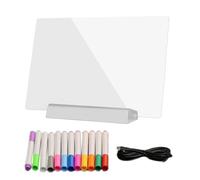 Tableau à dessin LED - Avec stylo de 12 couleurs, effaçable en clair, lumière portable - Lumière plate pour lecture - Pour , nuit, maison, bureau, école, art, dessin, peinture et coloriage
