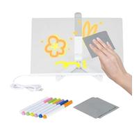 Tableau à dessin LED pour enfants - Tableau transparent effaçable à sec avec lumière | Tablette de dessin lumineuse pour enfants, tableau de notes lumineux, tableau de messages réinscriptible créatif