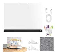 Tableau à dessin lumineux - Bloc-notes LED acrylique - Écran alimenté par USB - Kit de marquage coloré - Support portable - Pour salle de ureau, étude à domicile, appartement, voyage