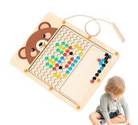 Tableau à dessin magnétique en bois, jouets éducatifs pour tout-petits avec art de point magnétique | Planche à dessin en bois, tableau de puzzle de tri des couleurs pour enfant