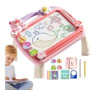 Tableau à dessin magnétique pour | Tableau magnétique de dessin animé avec 2 stylos, tableau éducatif avec 4 tampons, jouets d'apprentissage préran