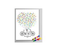 Tableau à empreinte pour les invités pour les événements comme mariage, anniversaire, baptême, communion... (Deux cartouches colorées offertes)