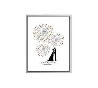 NOVAGO Tableau Toile(sans cadre) à empreintes pour les invités pour les événements mariage,anniversaire,baptême, communion (30x40 cm, Feux d'artifice)