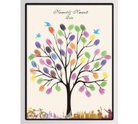 NOVAGO Tableau Toile(sans cadre) à empreintes pour les invités pour les événements mariage,anniversaire,baptême, communion(60x75 cm,Arbre)