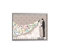 Tableau à empreintes pour les invités pour les événements comme mariage, anniversaire, baptême, communion... (Deux cartouches colorées offertes)