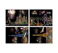 Tableau à gratter innovant, feuilles de gravure colorées, papier de peinture à gratter avec outil de dessin, kit d'art de qualité supérieure, fournitures de bricolage avec un design amusant, accessoir