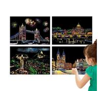 Tableau à gratter innovant, feuilles de gravure colorées, papier de peinture à gratter avec outil de dessin, kit d'art de qualité supérieure, fournitures de bricolage avec un design amusant, accessoir