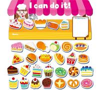Tableau à jetons « I CAN DO IT », tableau de récompense magnétique avec 31 aimants à collation, tableau de récompense sur le thème du marché, tableau d'incitation pour le bon comportement et la
