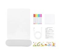 Tableau à LED pour écriture - avec 7 marqueurs pour tablette lumineuse 3D à 4 couleurs, tableau pour écrire et presse-papiers avec couleurs - pour école, bureau, maison, salle de jeux, salle de classe