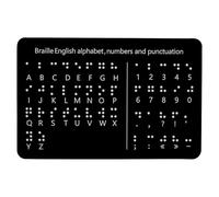 Tableau à lettres en braille avec points surélevés pour apprendre les nombres et la ponctuation - Aide pédagogique pour enfants et adultes - Planche d'étude en aluminium