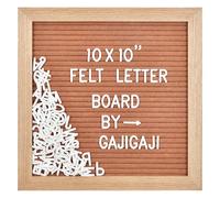 Tableau à lettres en feutre avec 294 lettres, chiffres, symboles - 25,4 x 25,4 cm tableau à message modifiable avec cadre en bois et support mural (marron)