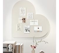 Tableau à lettres en feutre en forme de cœur - Tableau d'affichage mural en liège pour bureau, salle de classe - Organisateur de bijoux, décoration de mariage (blanc)