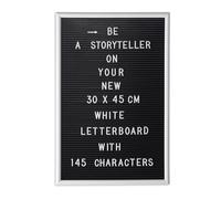 Relaxdays Tableau à Lettres, Lot de 2, 145 Signes, Chiffres, caractères spéciaux, 45 x 30 cm, Panneau à rainures, Plastique, Blanc