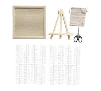 Tableau à lettres modifiable en feutre avec lettres, chiffres et symboles de 24 x 24 cm, cadre en bois, décoration de bureau, maison, panneau de signalisation - kaki