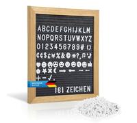 Tableau à Lettres Planche à lettres en bois de 27 cm - Planche à rainures Planche à lettres Planche à feutre Memoboard avec 161 caractères