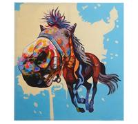 Tableau À L'huile 3d, Cheval, Peint À La Main À 100%, Toile De Décoration Murale Xl 100x90cm