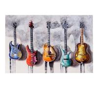 Tableau à l'huile 3D peint à la main toile de décoration murale XL 120x80cm Multicolore G